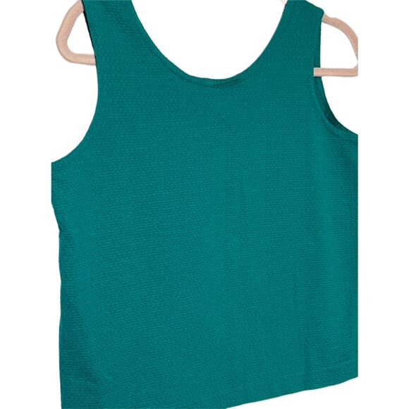 Vintage L.A. Gold Peacock Teal Green Textured Workout Tank Top Size M - Picture 5 of 7